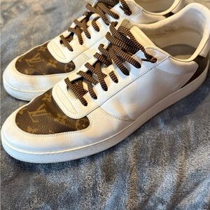 Louis Vuitton White and Brown Sneakers